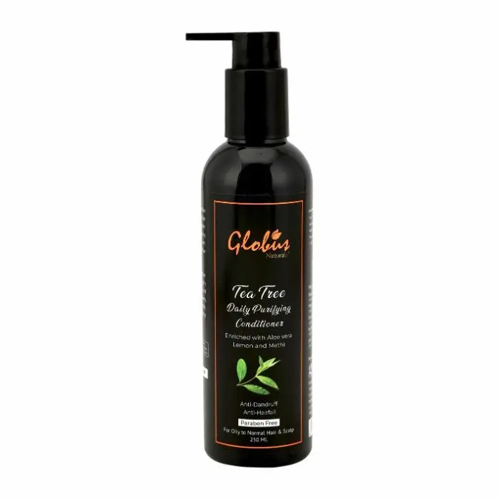 Globus Naturals Tea Tree Daily Purifying Conditioner For Dandruff Prone Hair, Itchy & Oily Scalp Enriched with Aloevera,Lemon,Methi,Hibiscus|No Parabens| No Sulphate| 250 ml