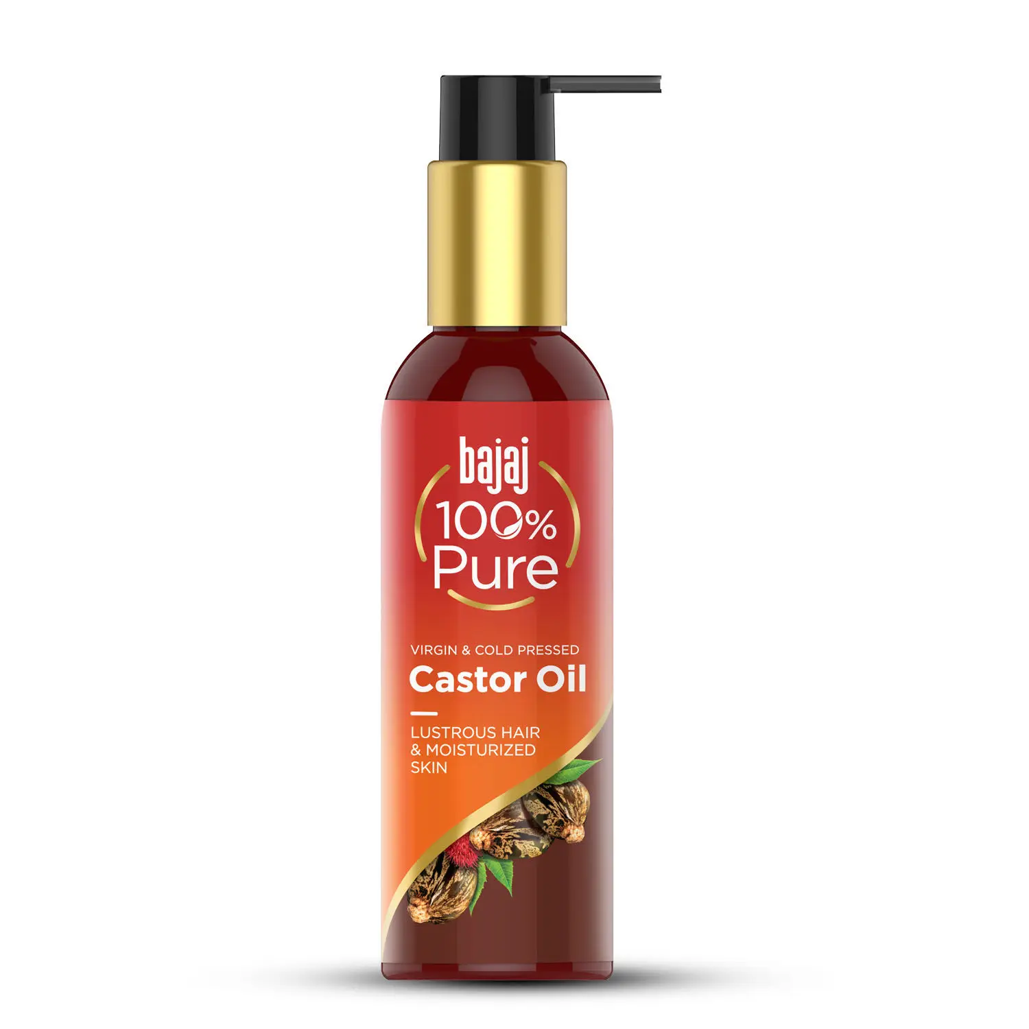 Bajaj 100% Pure Castor Oil | Virgin & Cold Pressed |Lusturous Shiny Hair & Moisturized Skin |Oil | 200ml