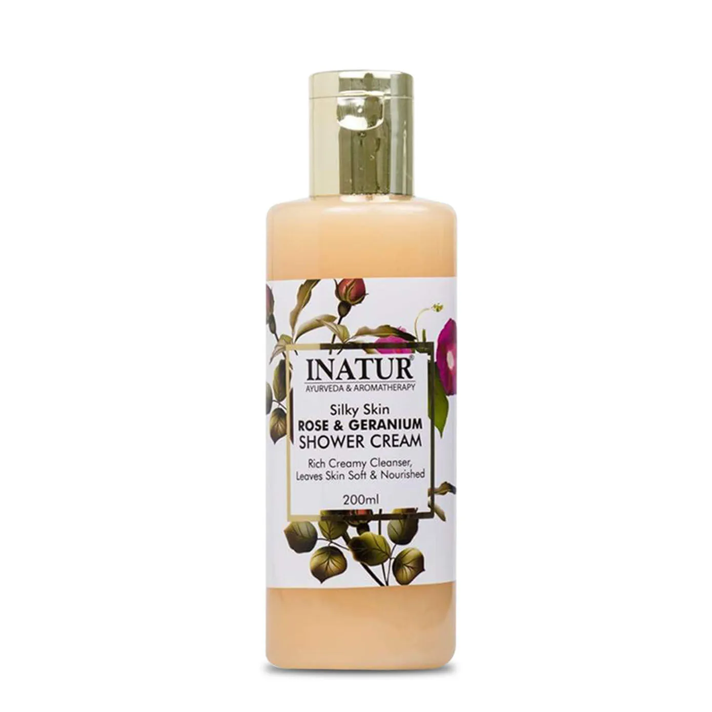 Inatur Silky Skin Shower Cream With Rose & Geranium