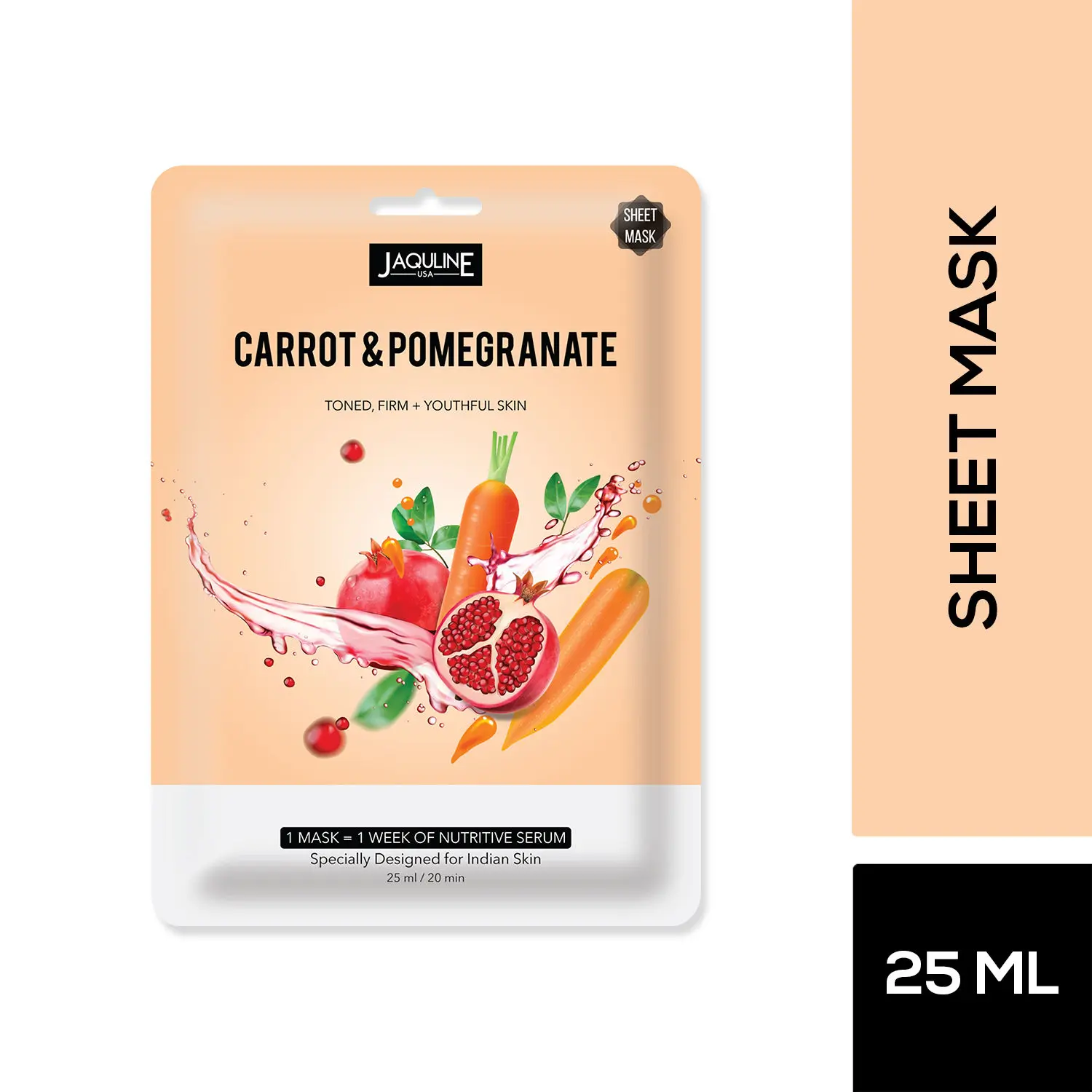 Jaquline USA Carrot & Pomegranate Sheet Mask