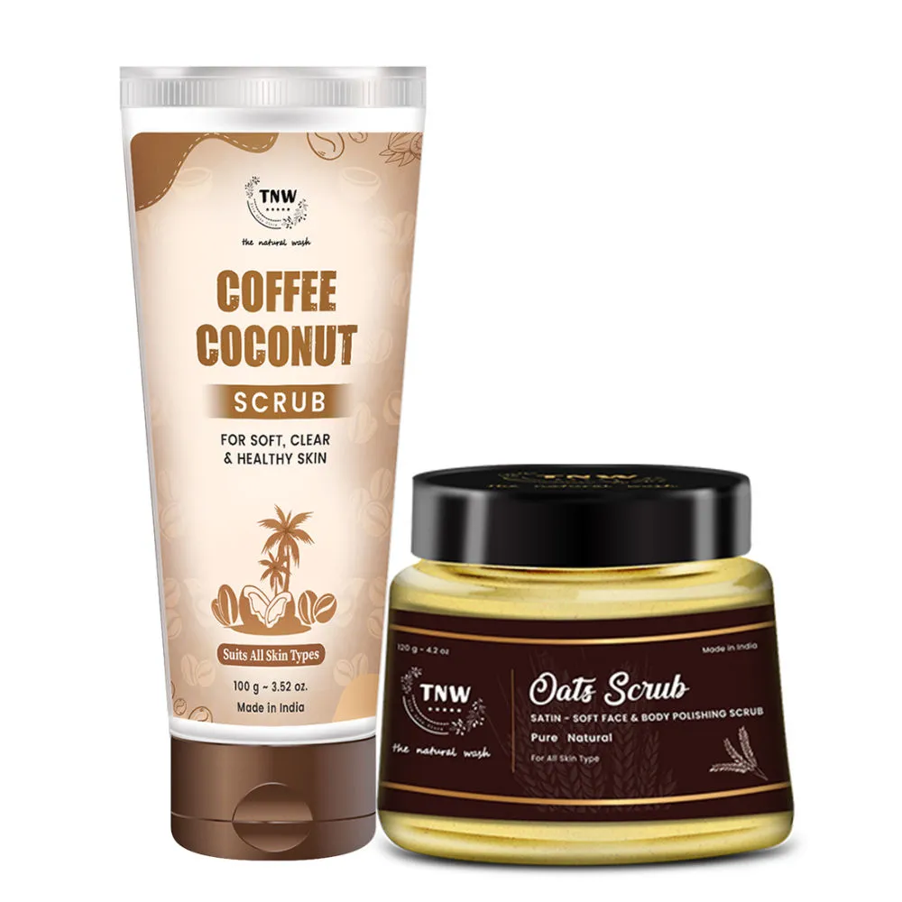 TNW The Natural Wash Coffee Coconut Scrub Provides Deep Cleansing with Oat Scrub for Face & Body