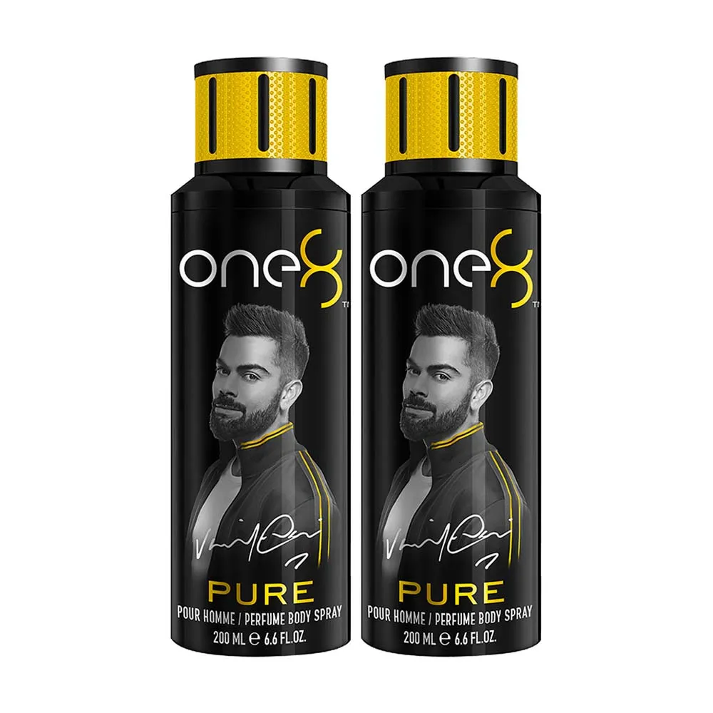 One8 by Virat Kohli Deo Pure Deodorant Spray - For Men (Pack of 2)