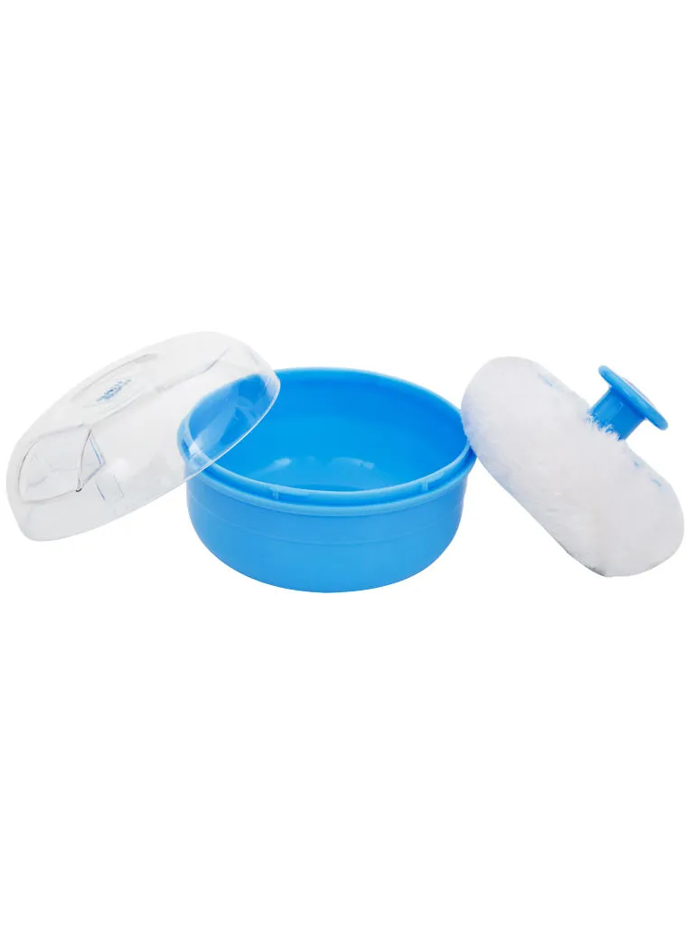 Mee Mee Premium Powder Puff With Powder Storage (Blue)