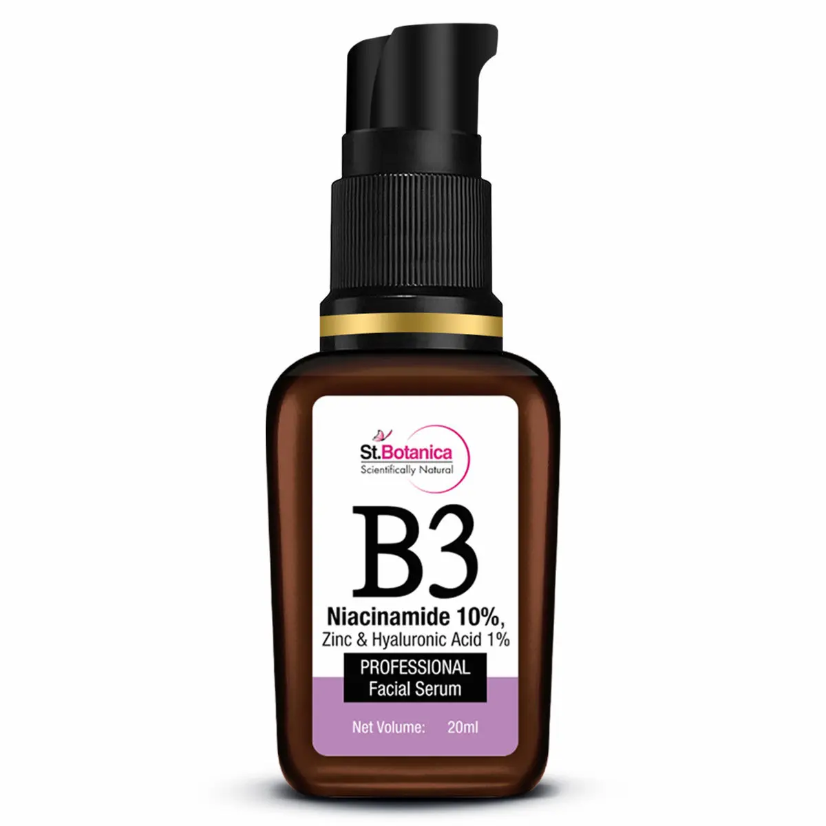 StBotanica B3 Niacinamide 10%, Zinc & Hyaluronic Acid 1% Professional Face Serum, 20ml