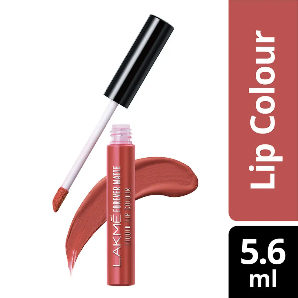 Lakme Forever Matte Liquid Lip Colour, Coral Sense (5.6 ml)