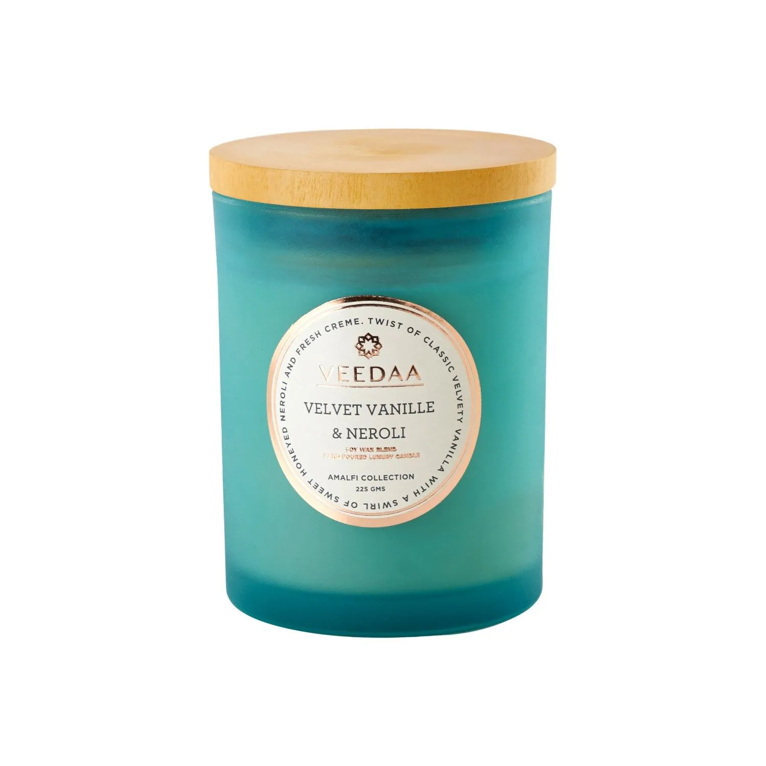 Veedaa Velvet Vanille And Neroli Czech Glass Scented Candle