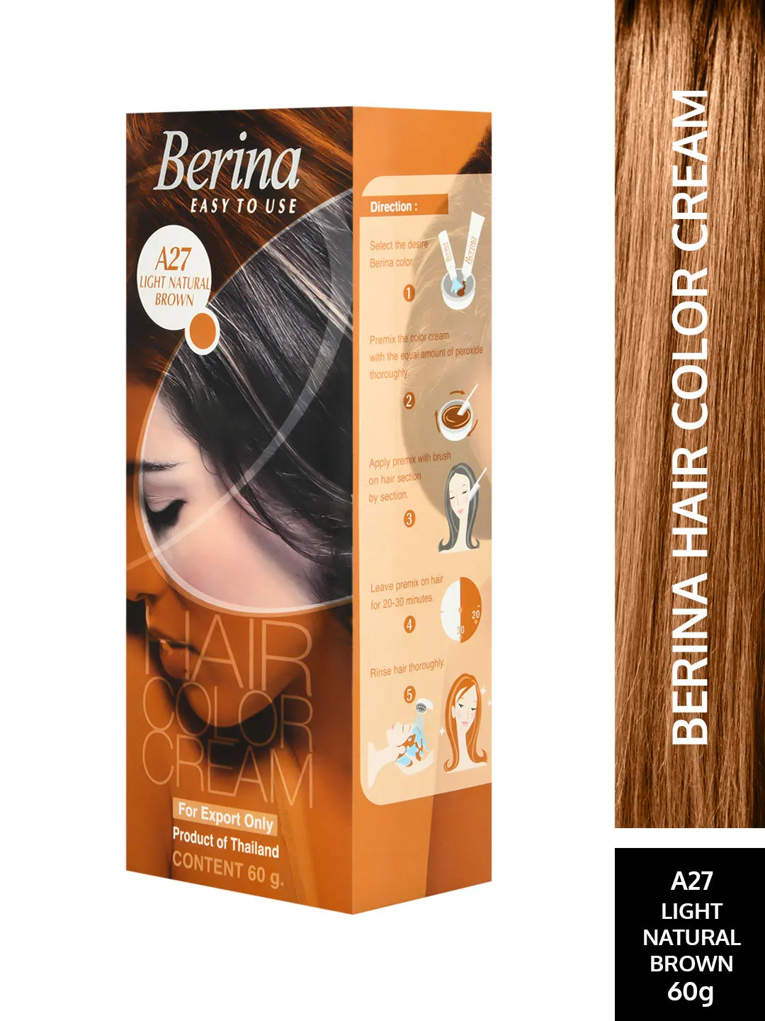 Berina Hair Color Cream - Light Natural Brown