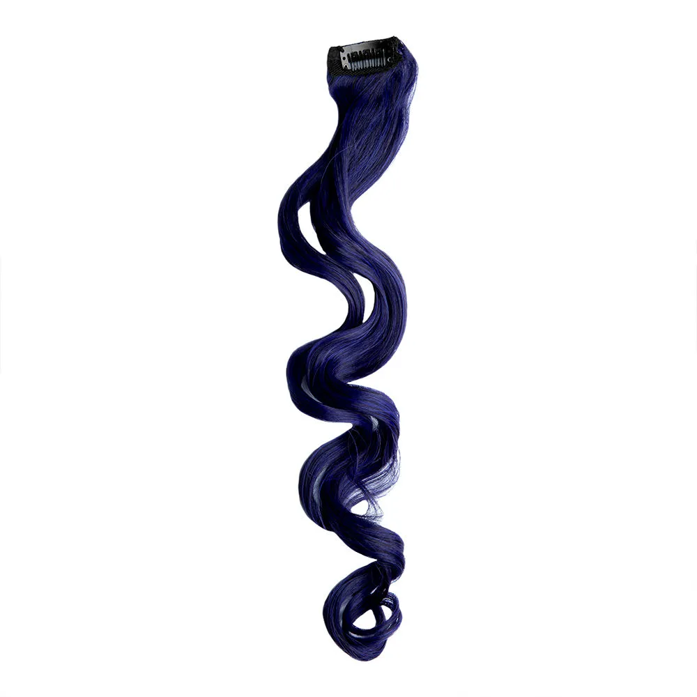 Streak Street Midnight Blue Curly Clip-On Strands