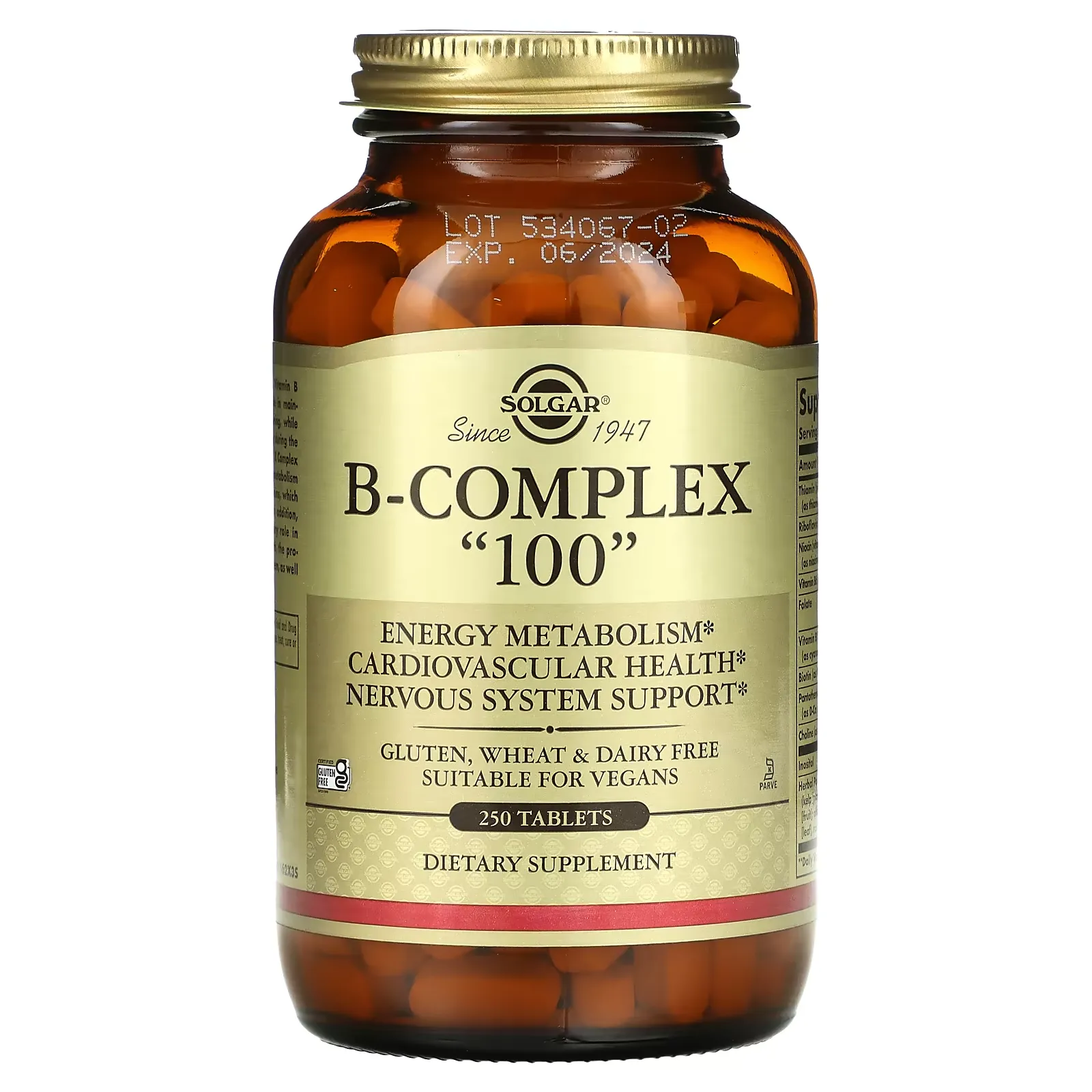 B-Complex "100", 250 Tablets