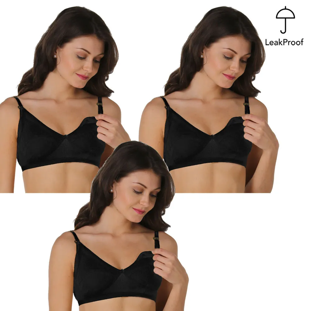 Morph Maternity Pack Of 3 Leakproof Nursing Bras - Black