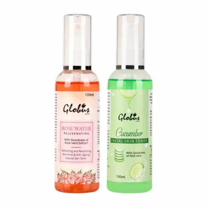 Globus Naturals Cucumber & Rose Water Facial Toner Combo | 100 % Naturals | Paraben Free | (200 ml)