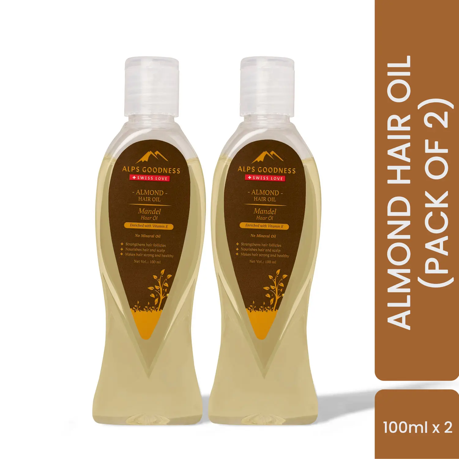 Alps Goodness Almond Hair Oil x 2 units (100ml x 2) | Mineral Oil Free Hair Oil