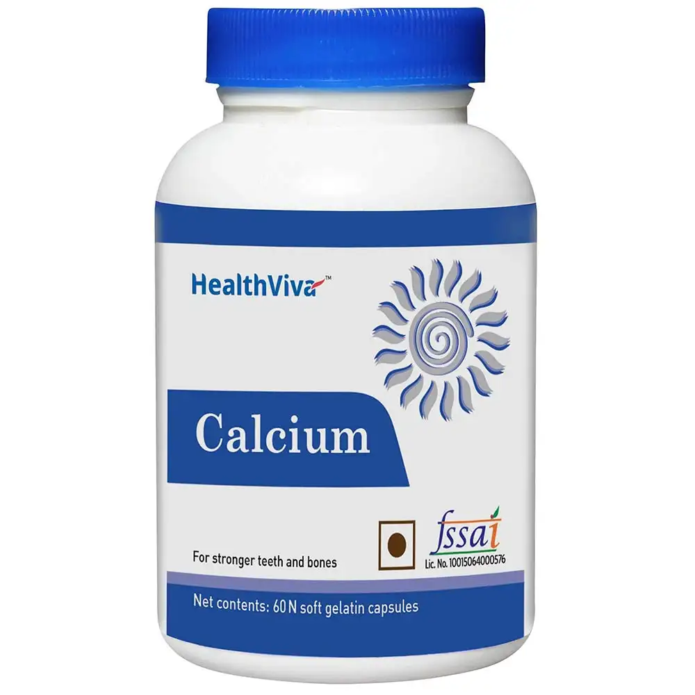 HealthViva Calcium (With Vitamin D3) OP,  60 tablet(s)  Unflavoured