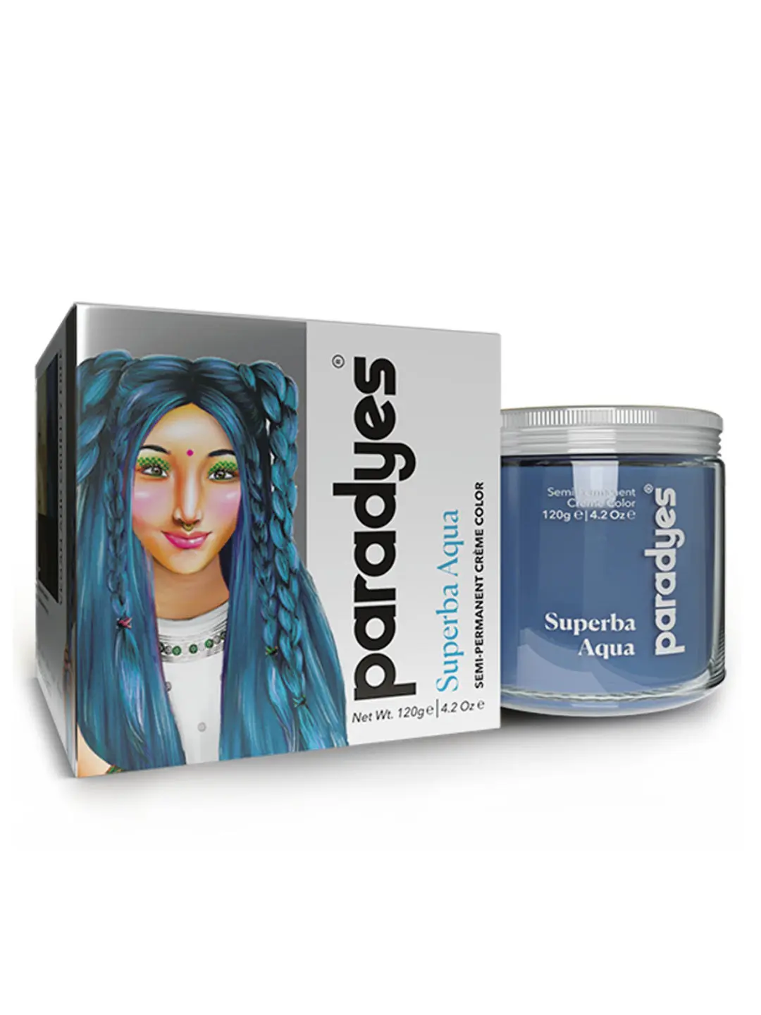 Paradyes Ammonia Free Superba Aqua Semi-permanent Hair Color jar only (120 g)