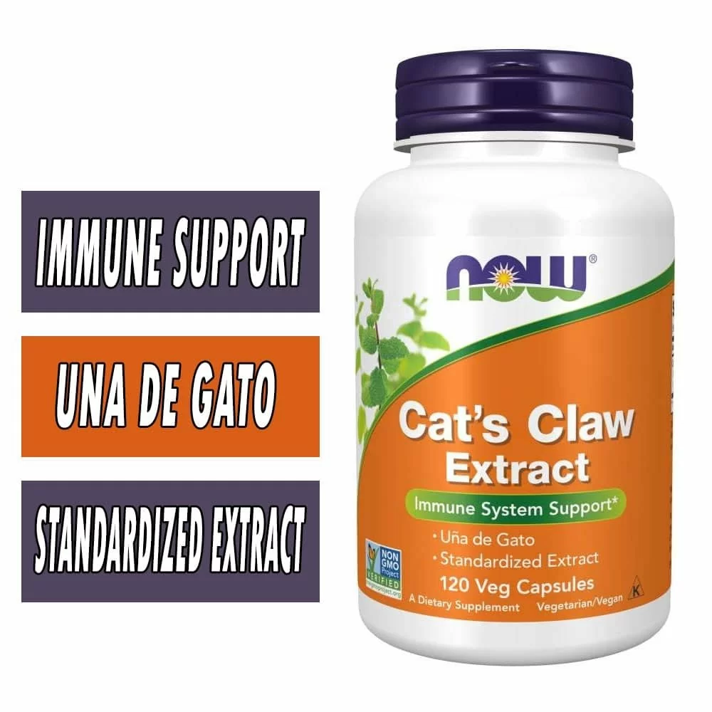 NOW Cat's Claw Extract - 120 Veg Capsules - Immune Health