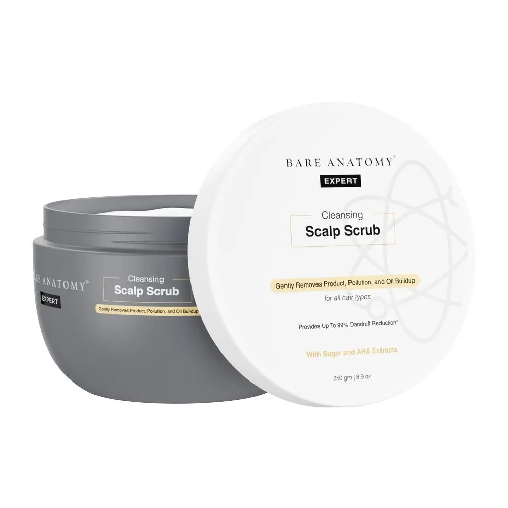 Bare Anatomy Scalp Scrub - Upto 99% Dandruff Reduction, with Natural AHAs, Coconut & Sugar (250 g)