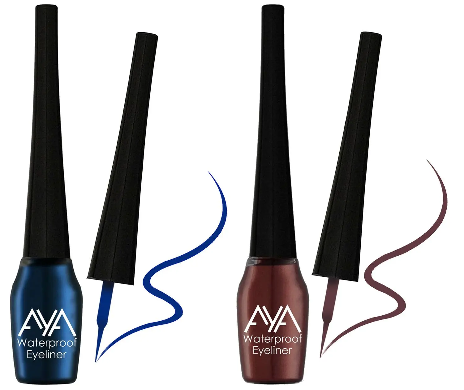 AYA Waterproof Eyeliner, Set of 2 (Blue and Brown)