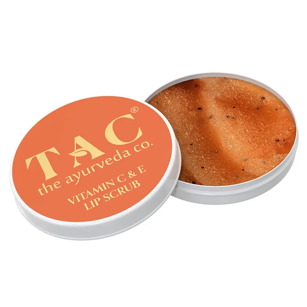 TAC - The Ayurveda Co. Vitamin C & E Lip Scrub for Dark, Dry and Chapped Lips, 20gm