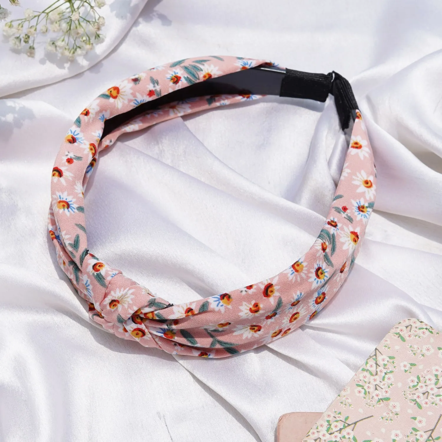 Joker & Witch Full Bloom Pink Knot Headband For Women