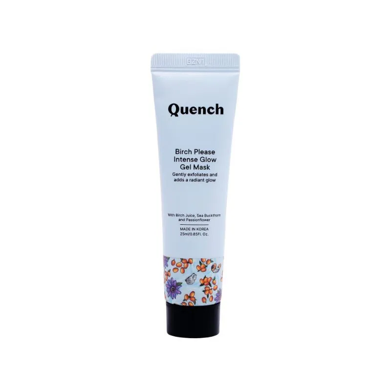 Quench Birch Please Intense Glow Gel Mask, Mini, Licorice, Cherry Blossom, Grapefruit