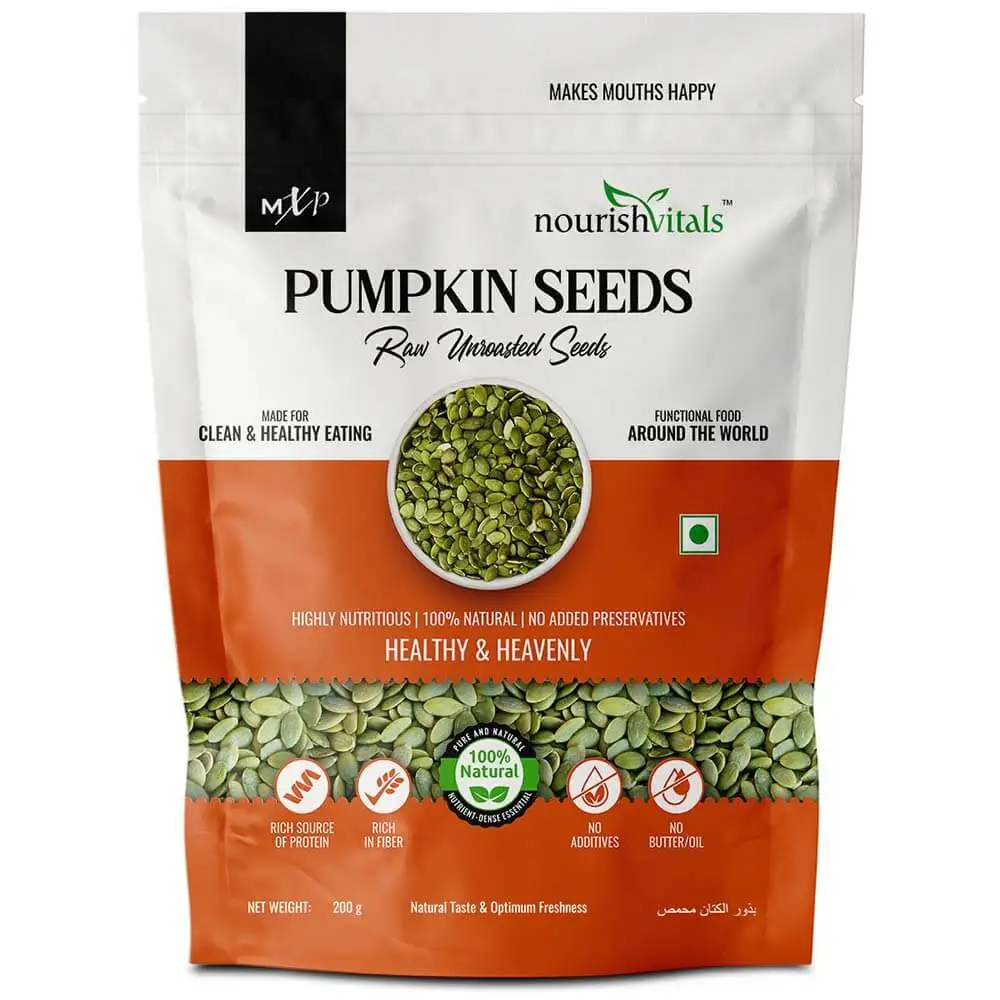 NourishVitals Pumpkin Raw Unroasted Seeds,  Unflavoured  200 g