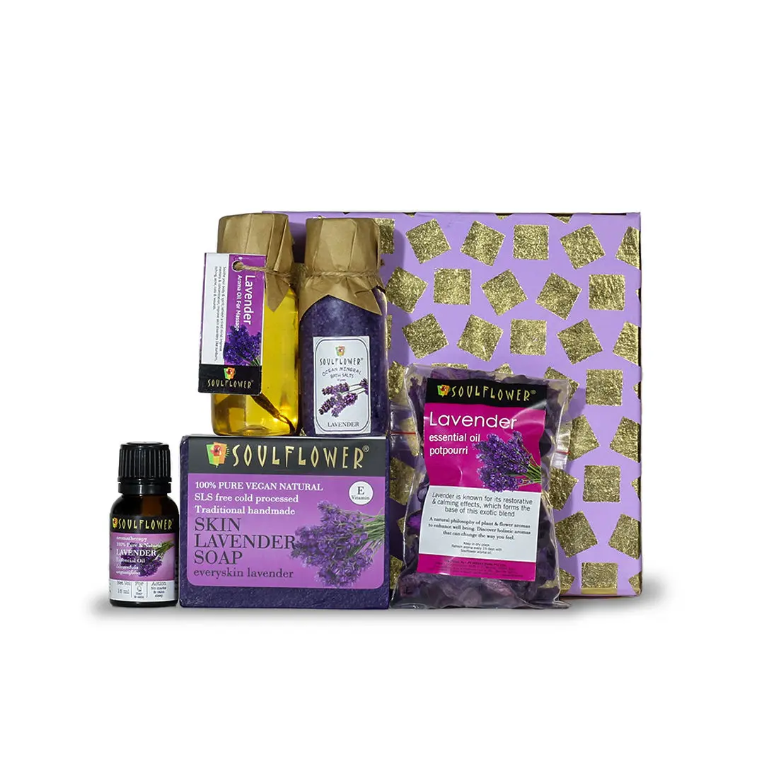 Soulflower Relax with Lavender Bath and Aroma Set