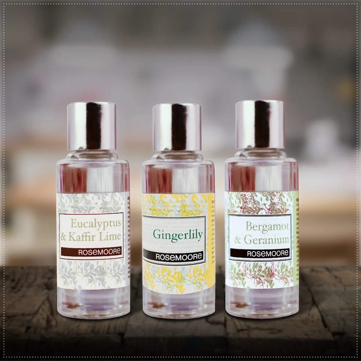 Rosemoore Aroma Diffuser Oil Pack Of 3 Eucalyptus & Kaffir Lime Gingerlily Bergamot