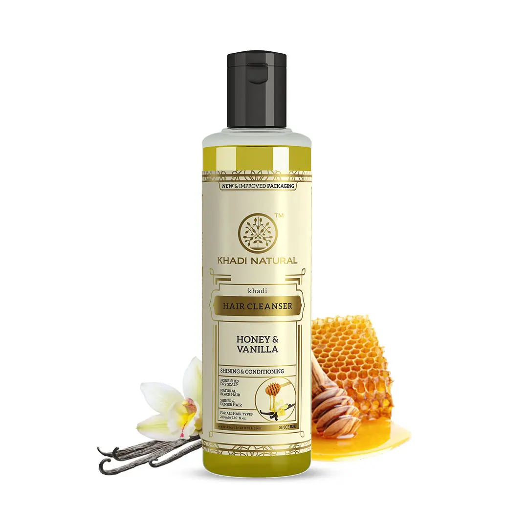 Khadi Natural Honey & Vanilla Hair Cleanser | Nourishes Dry Scalp - (210ml)