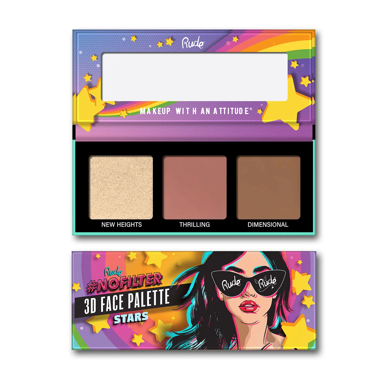 Rude Cosmetics Nofilter 3d Face Palette - Stars