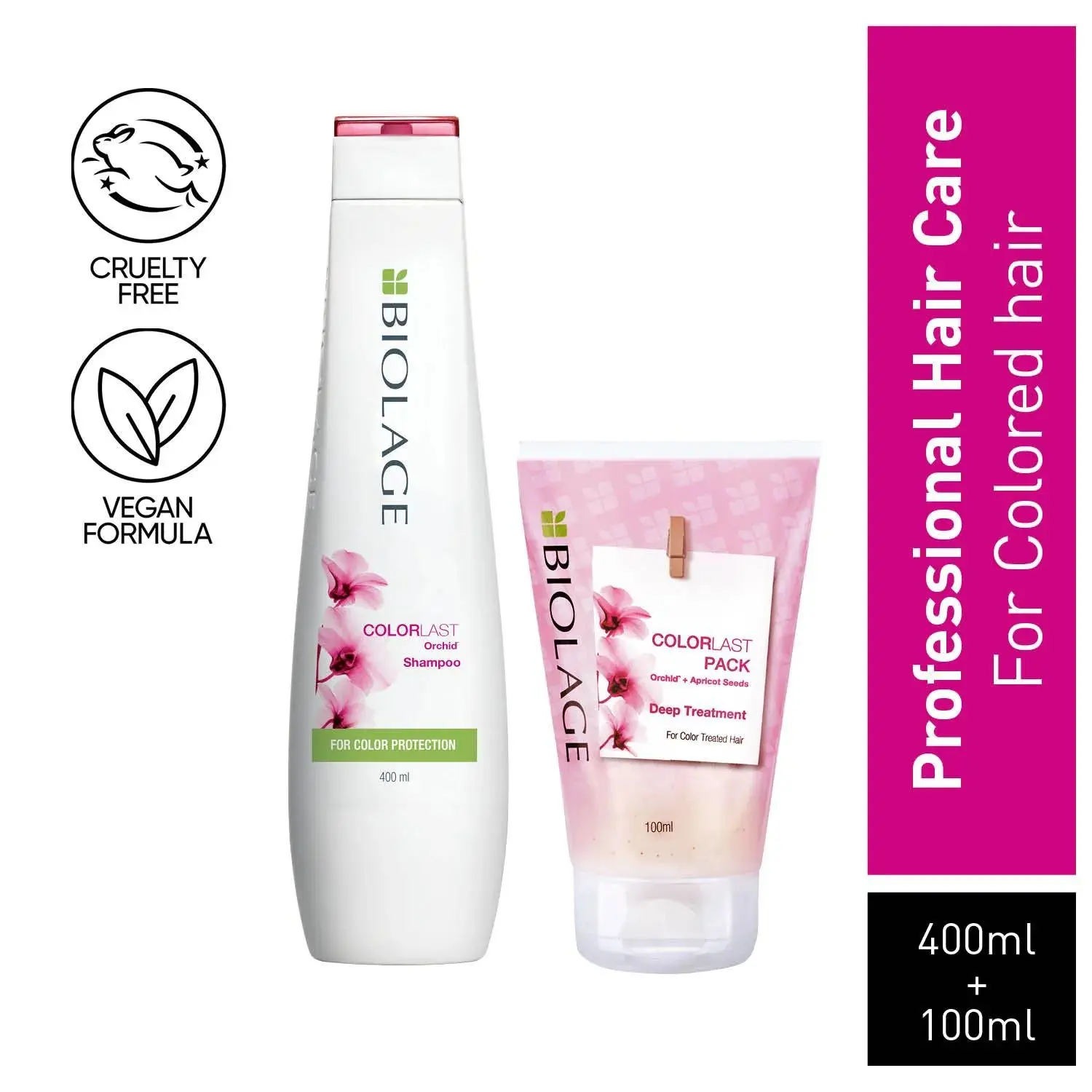 Biolage Colorlast Color Protecting Shampoo + Combo of COLORLAST Deep Treatment Pack for Colored Hair (400ml + 100ml)