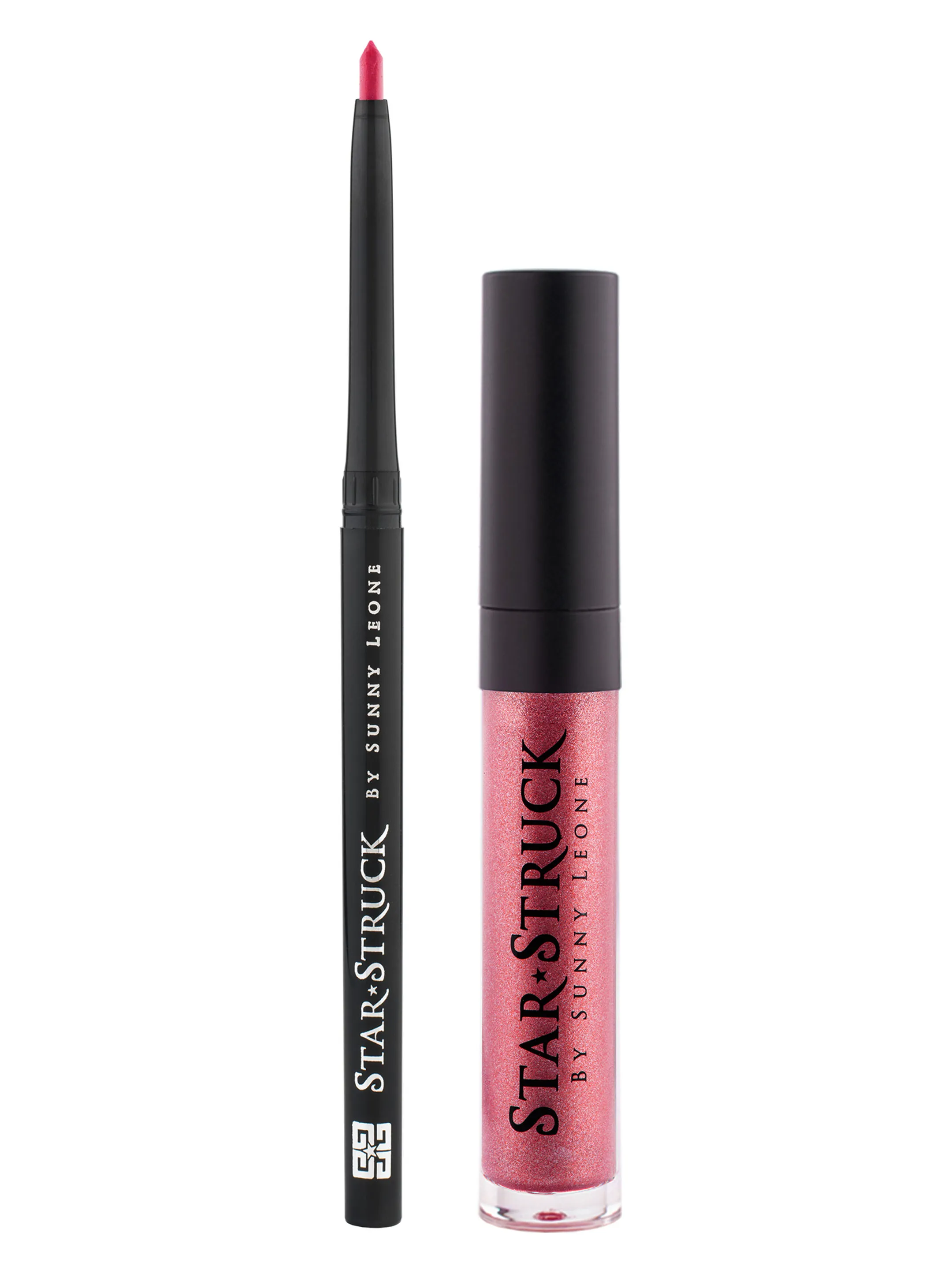 Star Struck Berry Glimmer 2 Piece Lip Kit (Liquid Lip Color, Longwear Lip Liner)