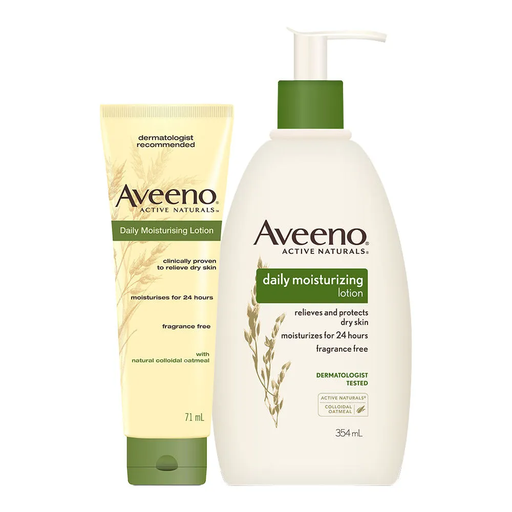 Aveeno Daily Moisturizing Lotion + Travel Size Daily Moisturizing Lotion Combo