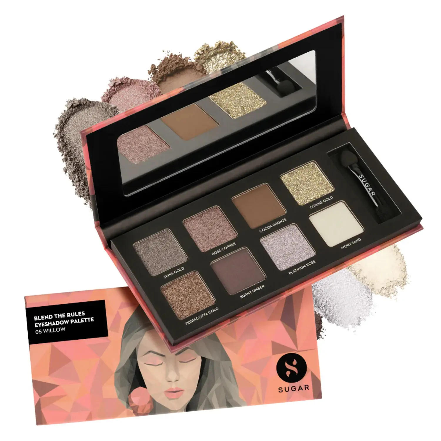 SUGAR Cosmetics Blend The Rules Eyeshadow Palette - 05 Willow (Cool Toned Smokey Brown )