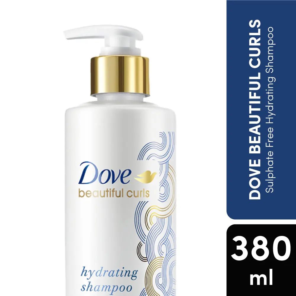 Dove Beautiful Curls Sulphate Free Hydrating Shampoo, No Parabens & Dyes, Made for Curly Hair, With Tri-Moisture Essence for smooth, shiny, bouncy curls (380 ml)