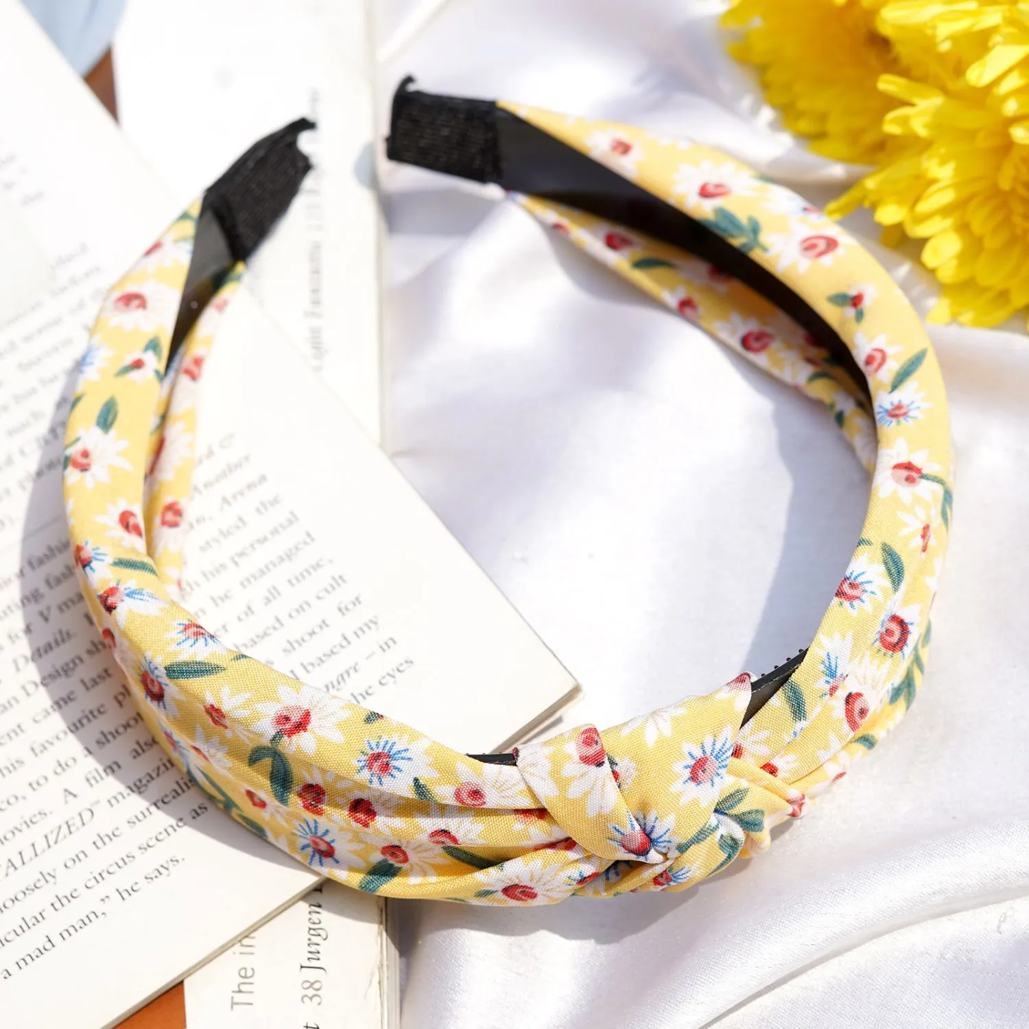 Joker & Witch Full Bloom Yellow Knot Headband For Women