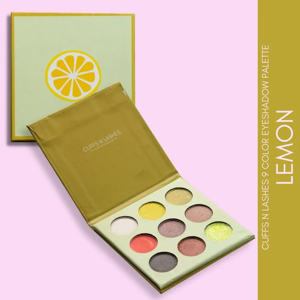 Cuffs N Lashes 9 Color Eyeshadow Palette, Lemon