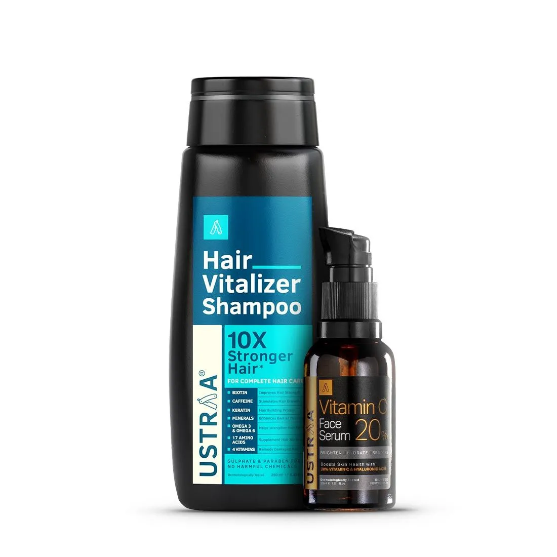 Ustraa Hair Vitalizer Shampoo & 20% Vitamin Face Serum Combo