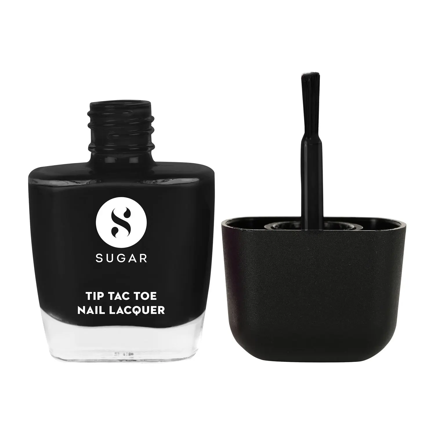 SUGAR Cosmetics Tip Tac Toe Nail Lacquer Classic - 19 Bounce Black