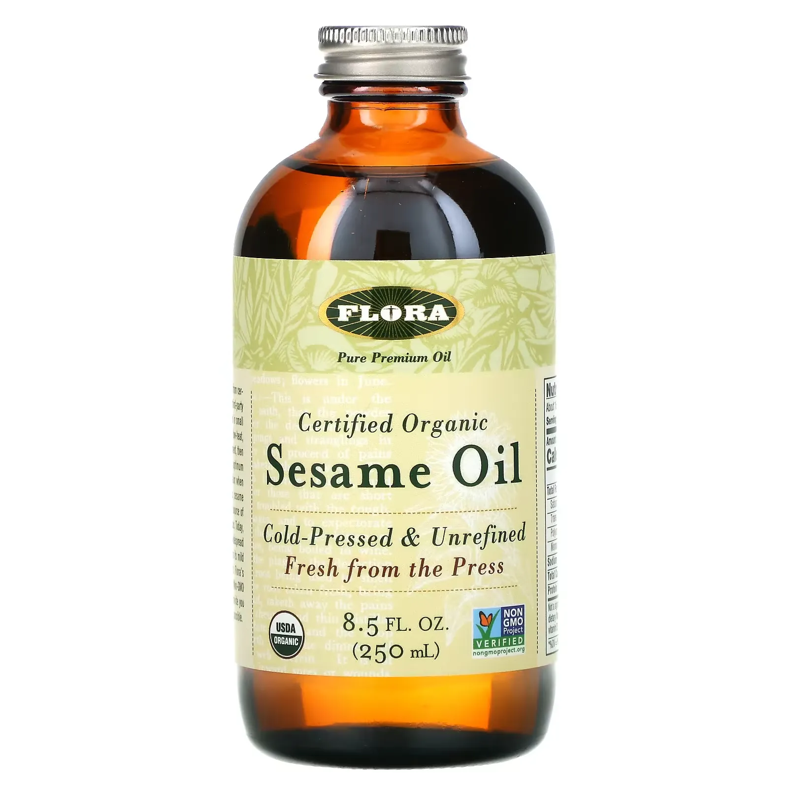 Certified Organic Sesame Oil, 8.5 fl oz (250 ml)