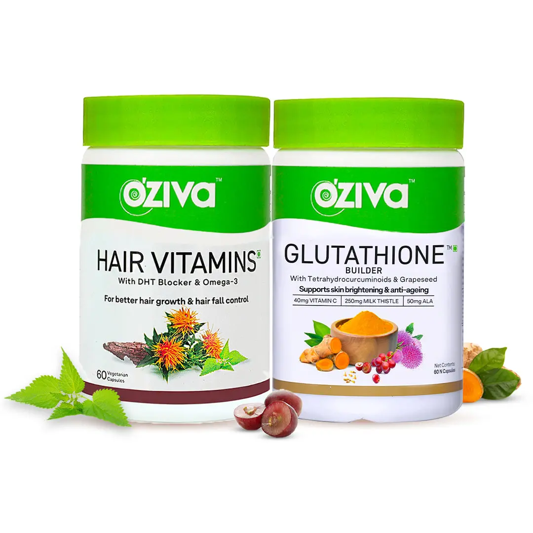 OZiva Better Hair & Skin Pack (Hair Vitamins + Glutathione Builder)