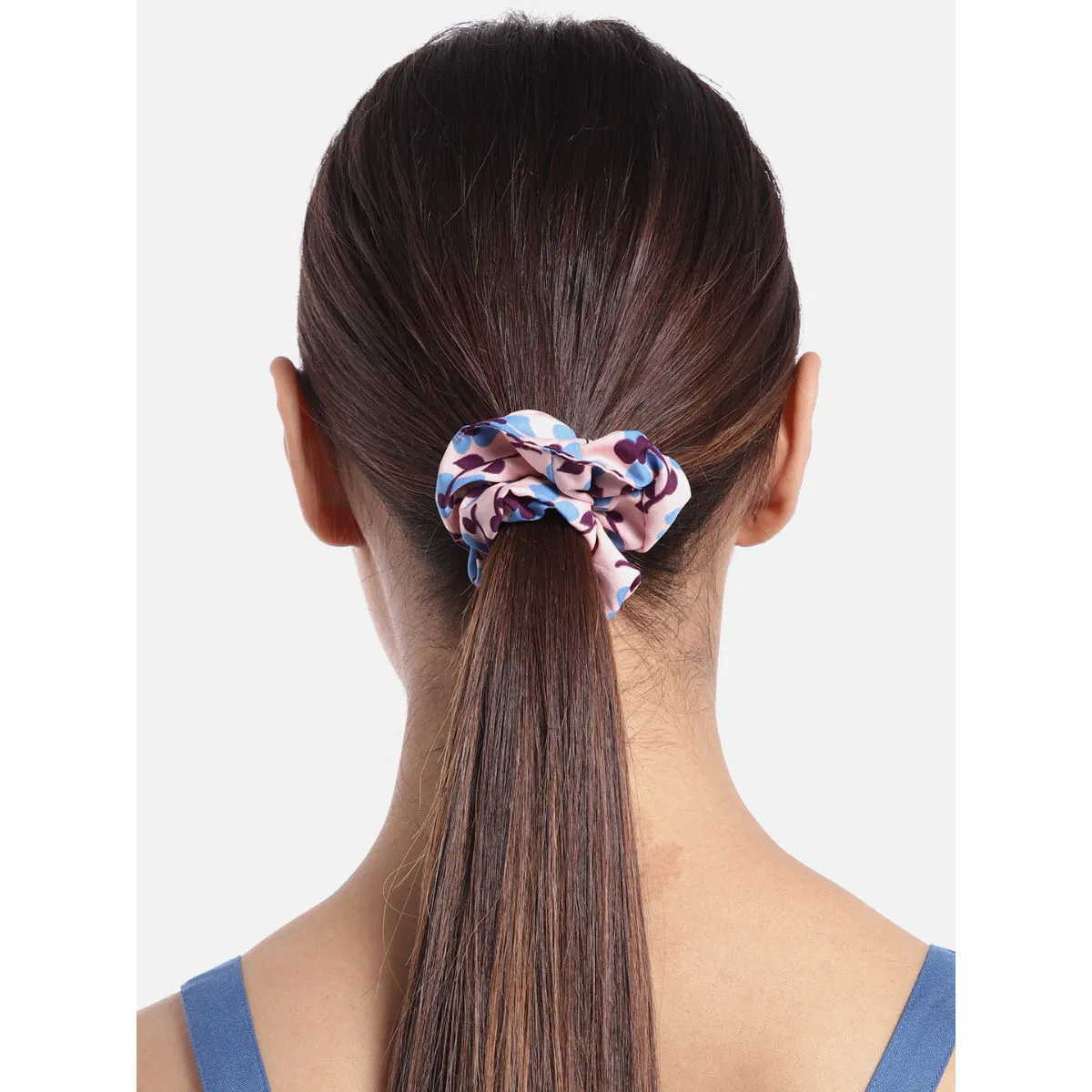 Blueberry Set Of 3 Multi Floral Printed Pretty Scrunchies