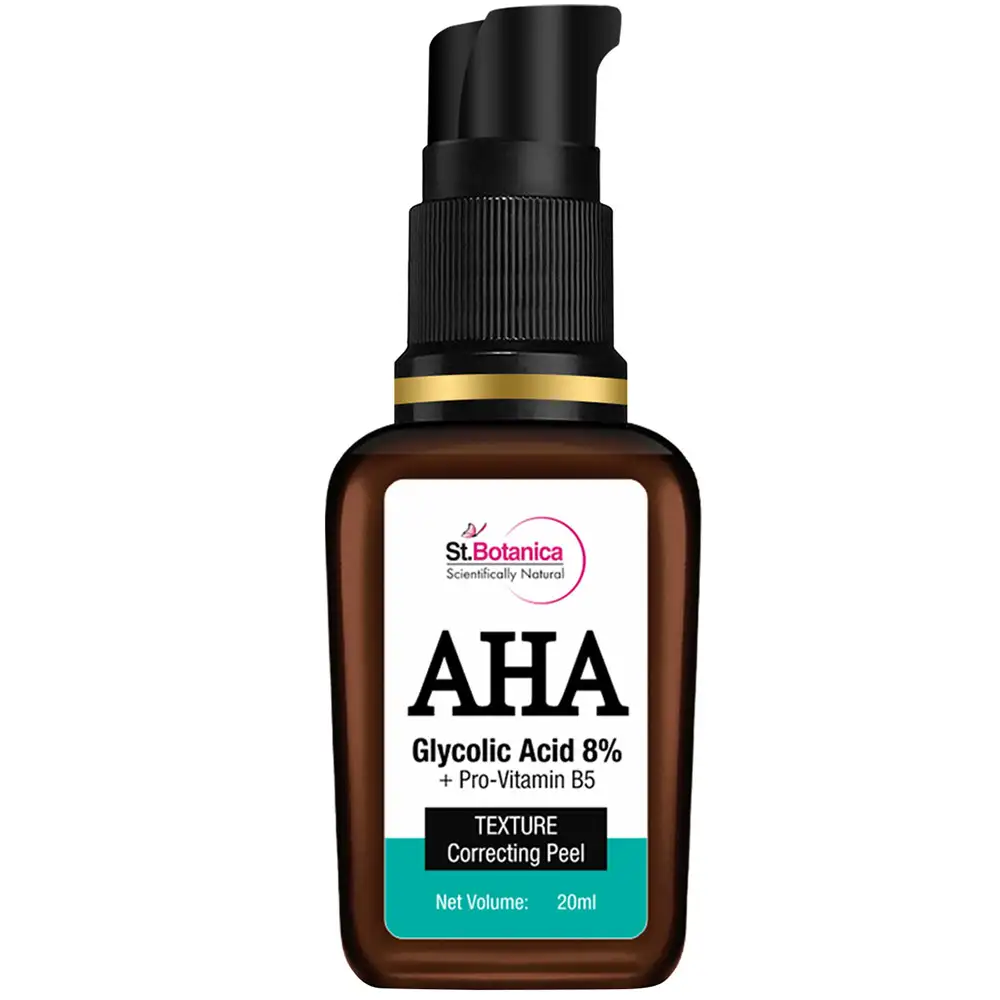 St.Botanica AHA Glycolic Acid 8% + Pro Vitamin B5 Texture Correcting Skin Peel,  20 ml  for All Skin Type