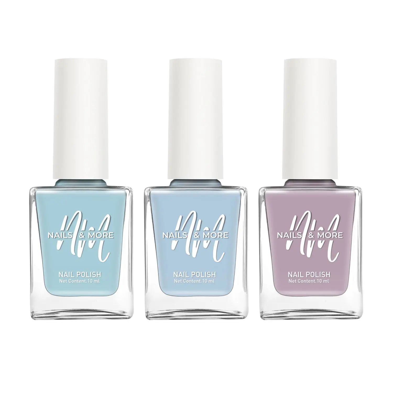 NAILS & MORE: Enhance Your Style with Long Lasting in Baby blue - Light Blue - Gray Violet Set of 3