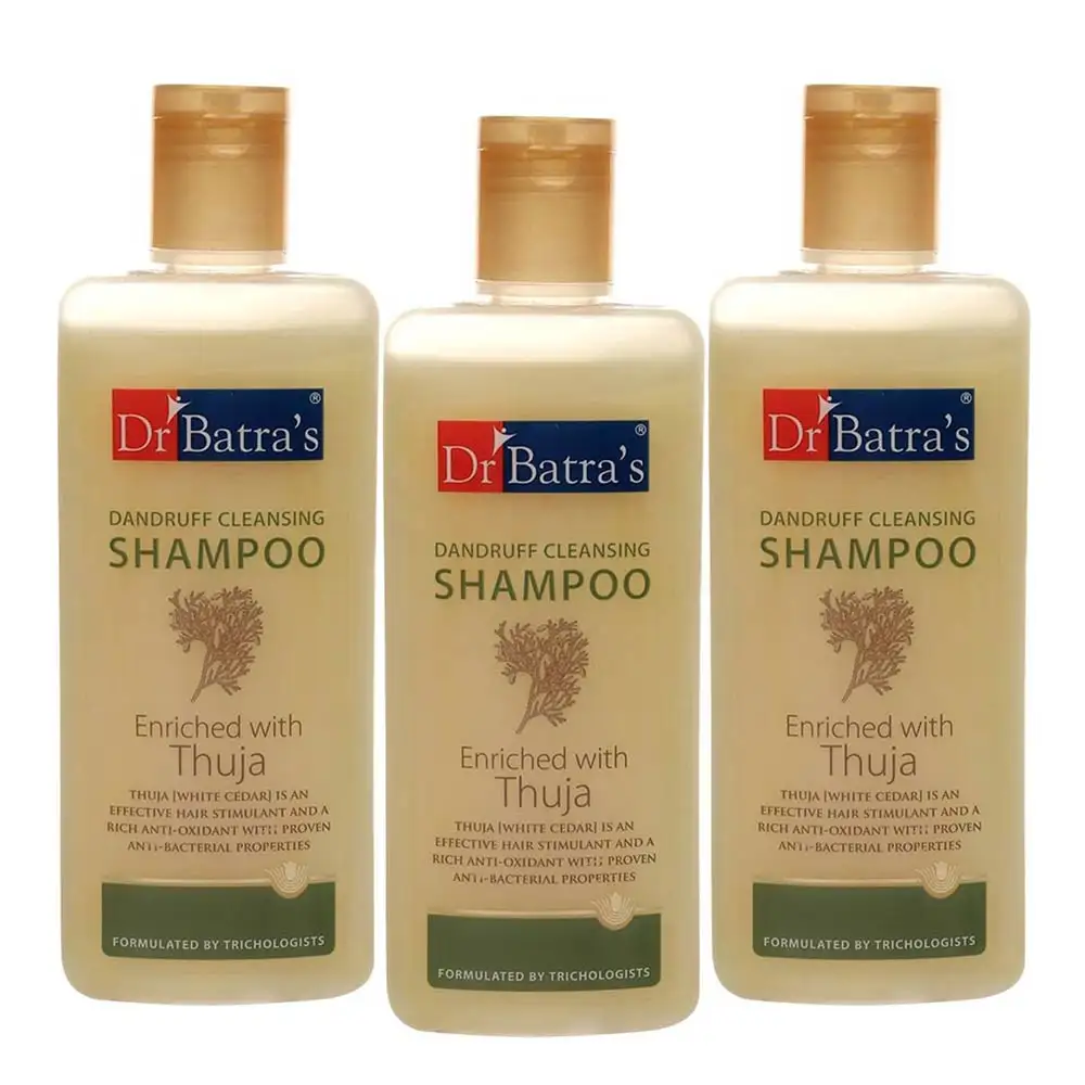 Dr Batra's Dandruff Cleansing Shampoo (Pack of 3),  200 ml  Enriched with Thuja