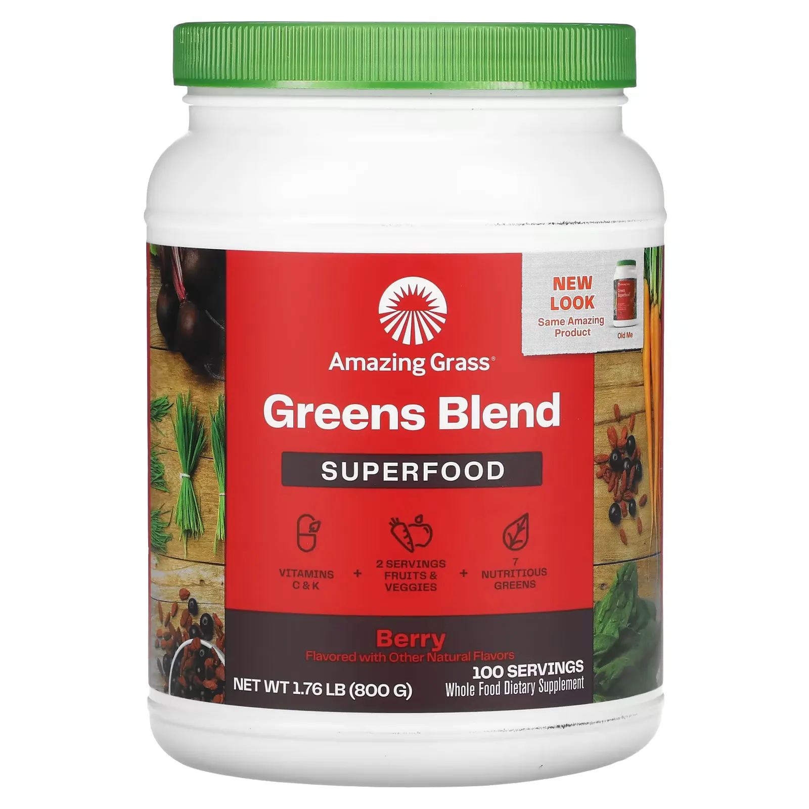 Greens Blend Superfood, Berry, 1.76 lb (800 g)