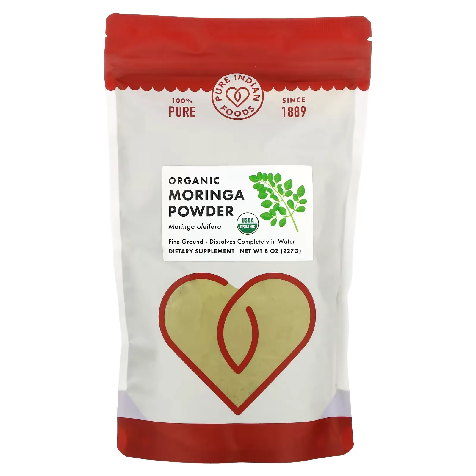 Organic Moringa Powder, 8 oz (227 g)