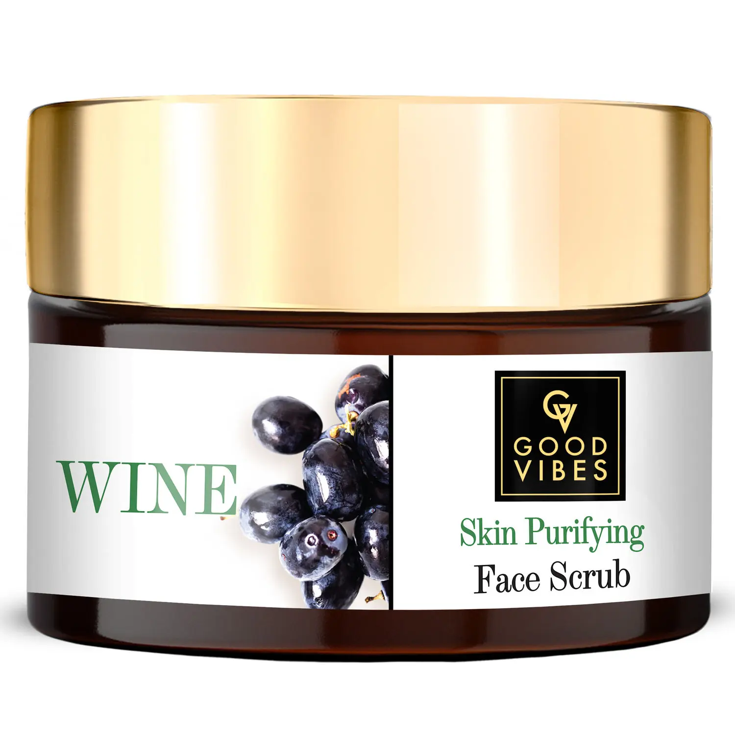 Good Vibes Wine Skin Purifying Face Scrub | Anti-Ageing, Oil Control | No Parabens, No Sulphates, No Mineral Oil, No Animal Testing (50 g)