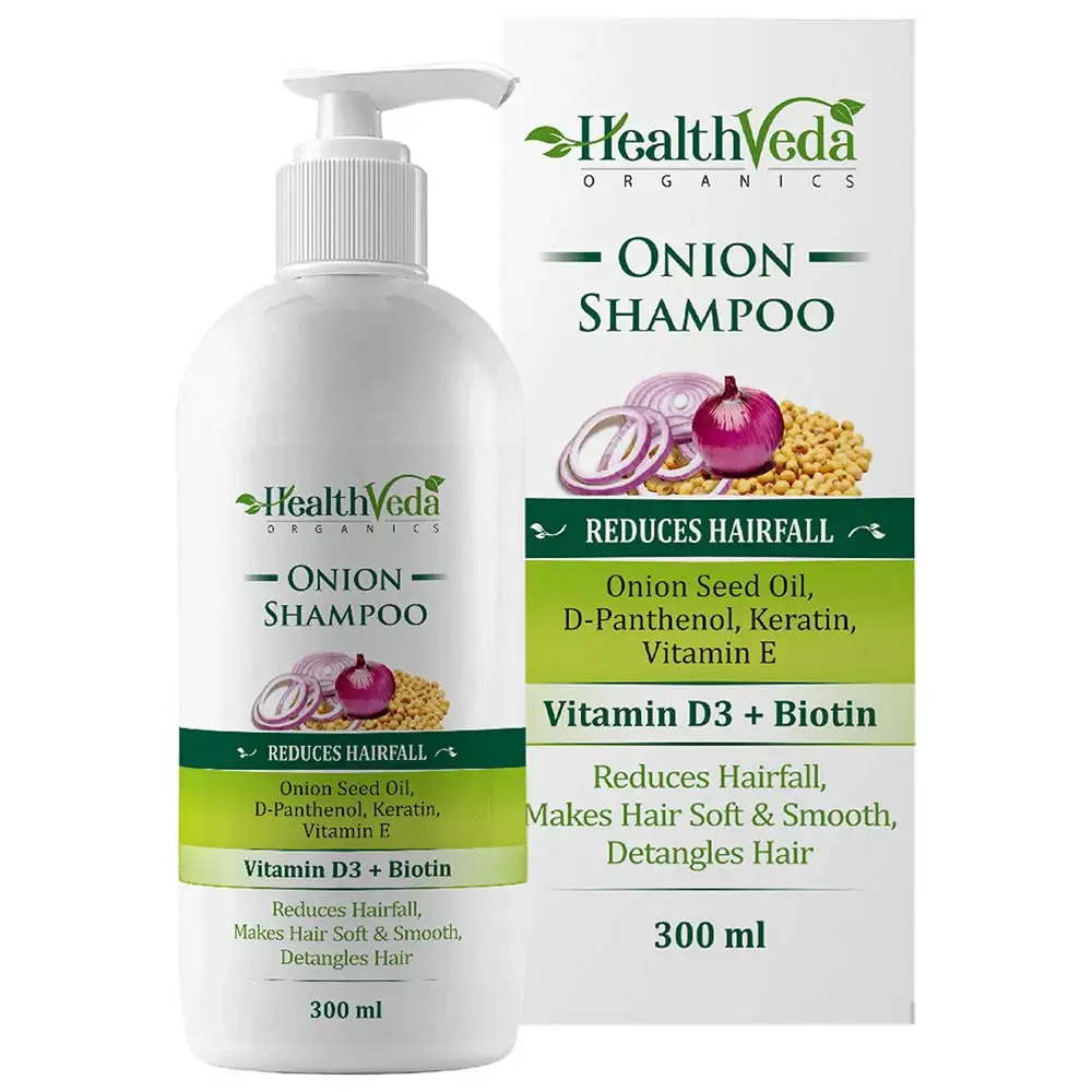 Health Veda Organics Onion Shampoo,  300 ml  Reduces Hairfall