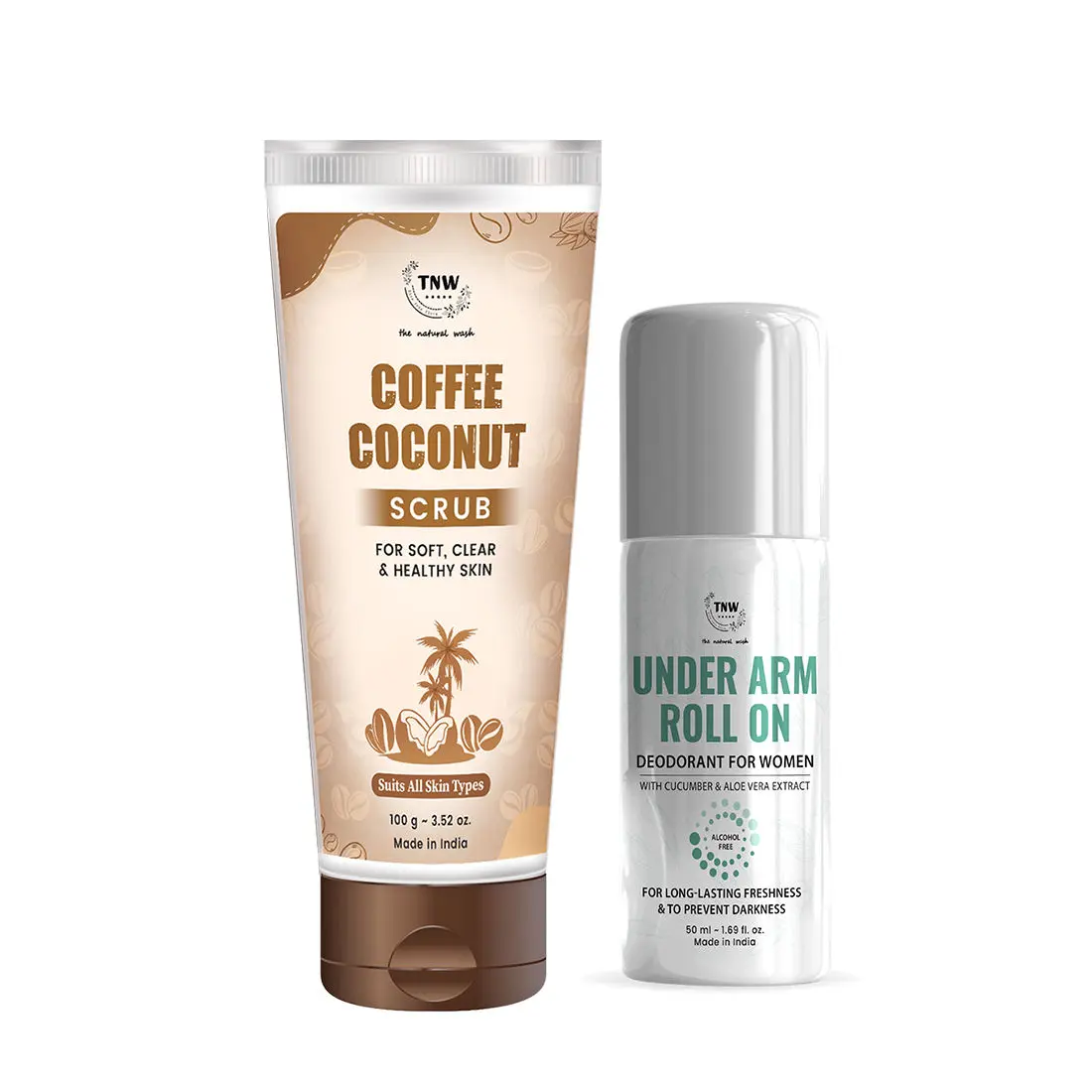 Combo of 2- Under Arm Roll On 50ml + Coffee Coconut Scrub