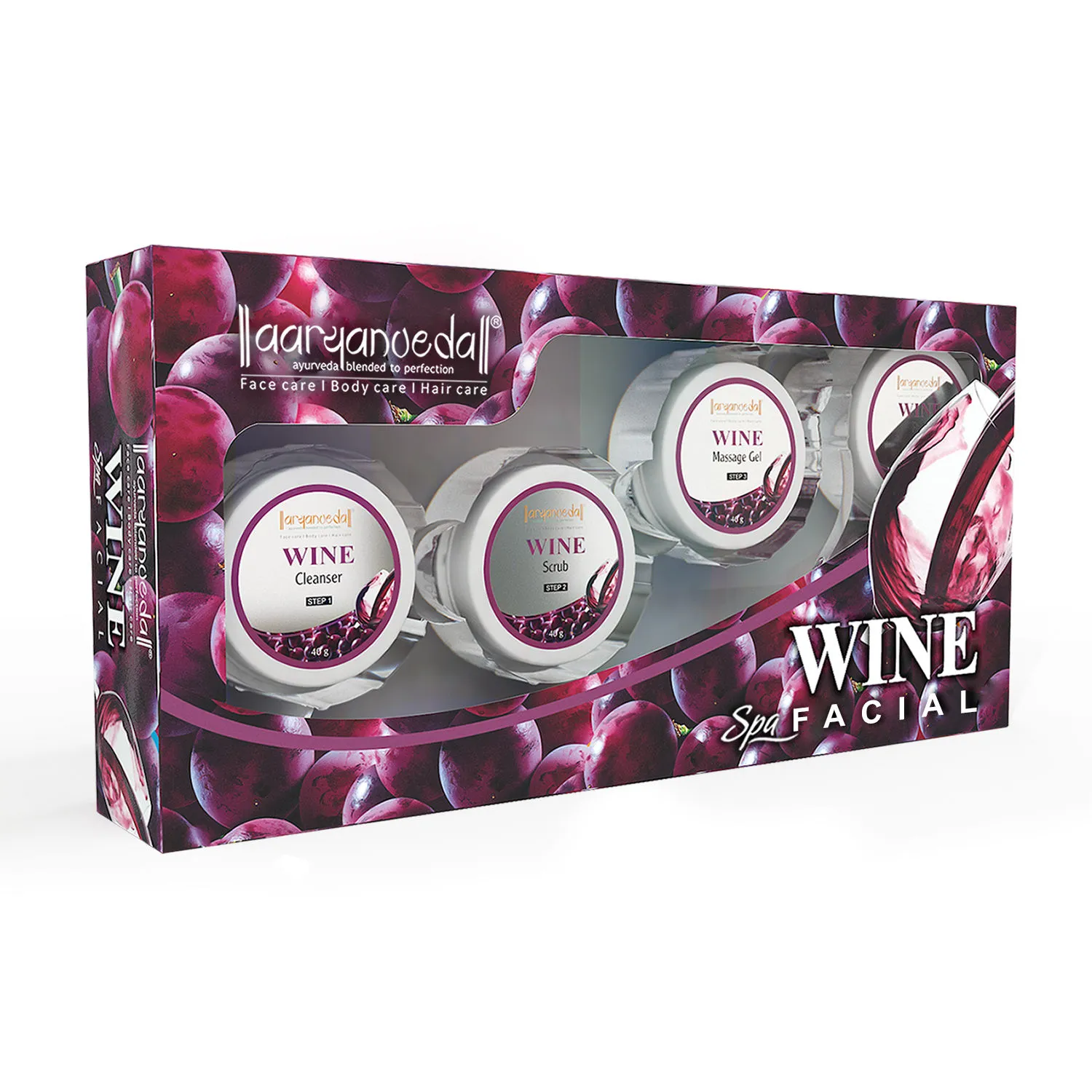 Aryanveda Wine Facial Kit With Chamomile Extracts Which Detoxifies & Makes Skin Soft & Supple